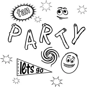 Party fun entertainment laughter vector decoration confetti Stock Illustration