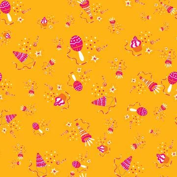 Party fun seamless vector pattern Stock Illustration