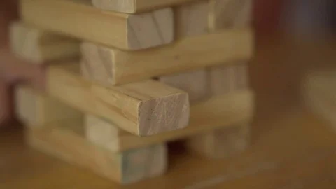 Party Game Jenga played   Stock Footage 80237950