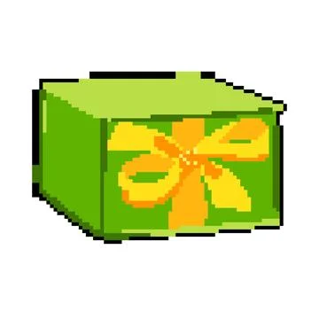 Party gift box pixel art vector illustration Stock Illustration