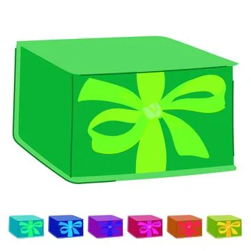 Party gift box vector cartoon graphic Stock Illustration