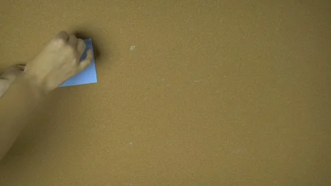 Party. Hands pining sticky notes on pin board funny animation Stock Footage 98524517