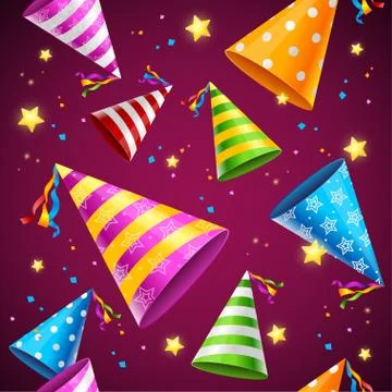 Party Hat Background Pattern. Vector Illustrazione stock