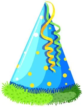 Party hat with blue color Illustration