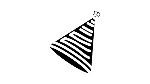 Party hat cap glyph icon animation Stock Footage 326744276