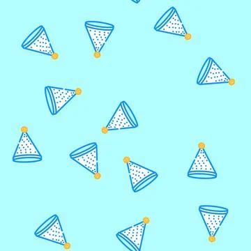 Party hat cap vector seamless pattern Illustrazione stock