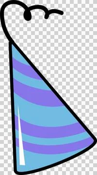 Party hat is floating in flat design with stripes, loop on transparent backdrop, 스톡 일러스트