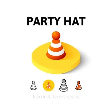 Party hat icon in different style Stock-Illustration