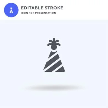 Party Hat icon vector, filled flat sign, solid pictogram isolated on white, l Illustrazione stock