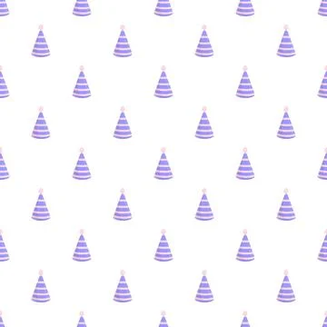 Party hat seamless pattern celebrating festive birthdays Stock Illustration