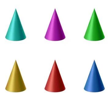 Party hat set isolated on a white background. Birthday hat set. Vector fun de Illustrazione stock