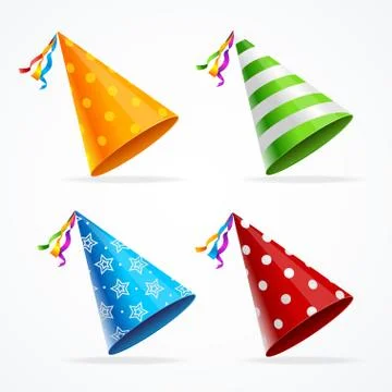 Party Hat Set. Vector 스톡 일러스트