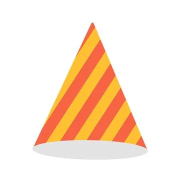 Party Hat on white background. Accessory Holiday. Vector illustration in trendy Stock Illustration