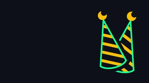 Party Hats Celebration Icon Stock Footage 335592171