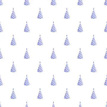 Party hats creating repeating striped pattern for celebration Illustrazione stock