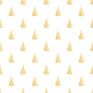 Party hats repeating pattern on white background Stock Illustration