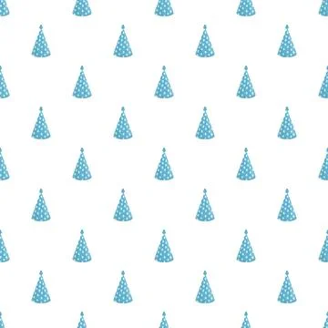 Party hats repeating pattern on white background Illustrazione stock