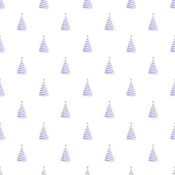 Party hats seamless pattern celebrating festive background Stock Illustration
