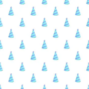 Party hats seamless pattern celebrating birthday anniversaries Stock Illustration