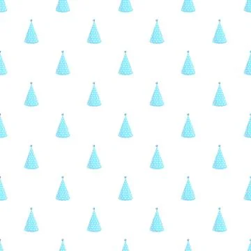 Party hats seamless pattern for celebrating birthdays Stock Illustration