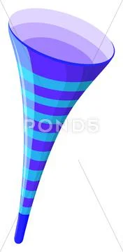 Party horn in blue color Stock Illustration
