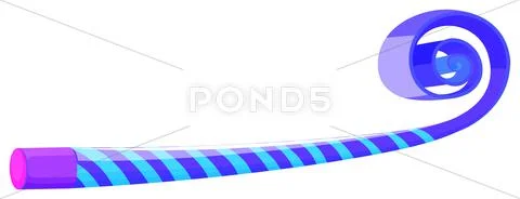Party horn in blue color Stock Illustration
