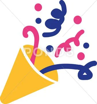 Party horn symbol confetti Stock Illustration