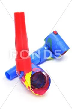 Party horns Stock Photos
