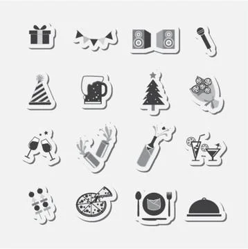 Party icon set Stock Illustration