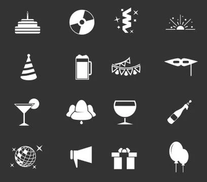 Party Icon Set Stock Illustration