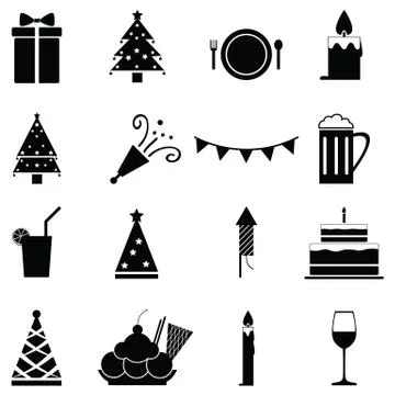 Party icon set Illustrazione stock