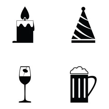 Party icon set Stock Illustration