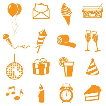 Party icons Stock Illustration