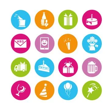 Party icons Stock Illustration