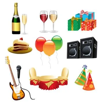 Party icons Stock Illustration