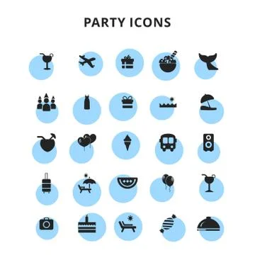 Party Icons 스톡 일러스트