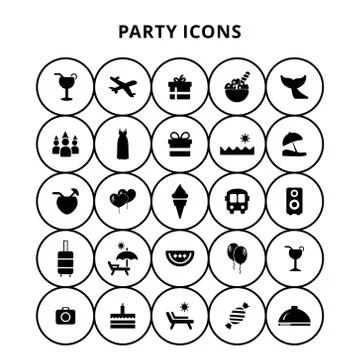 Party Icons 스톡 일러스트