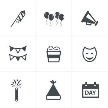 Party Icons Set, Vector Design Stock Illustration