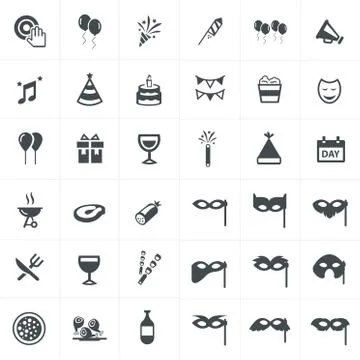 Party Icons Set, Vector Design set Stock Illustration