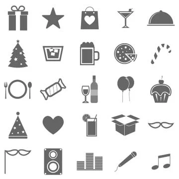 Party icons on white background Stock Illustration