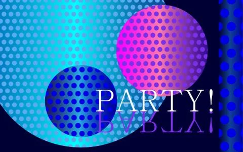 Party invitation blue space Stock Illustration