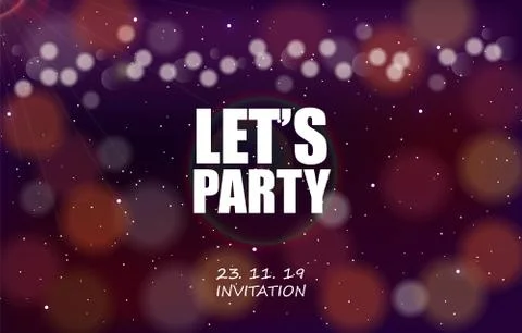 Party invitation card with magic background Stock Illustration