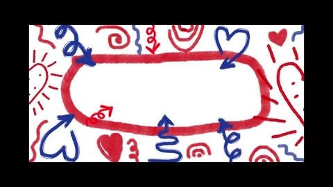 Party invitation doodle border. Childrens American holidays Stock Footage 332677041