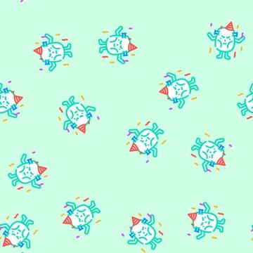 Party monster alien vector seamless pattern Stockillustratie