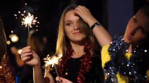 Party in the new year Stock Footage 83458890