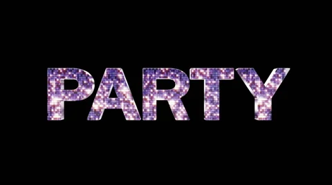 Party Only Text with Alpha Matte Stock Footage 44446716