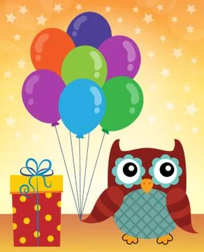 Party owl topic image Stock Illustration