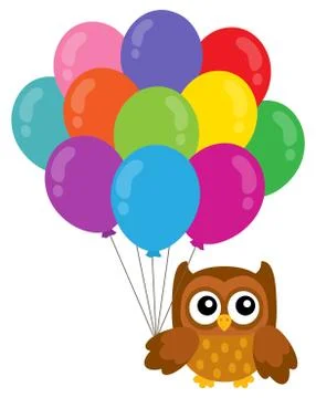 Party owl topic image Stock Illustration