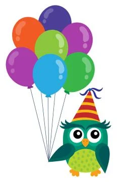 Party owl topic image Stock Illustration