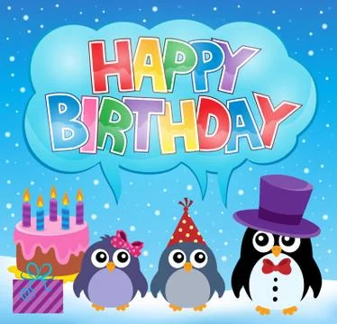 Party penguin theme image Stock Illustration